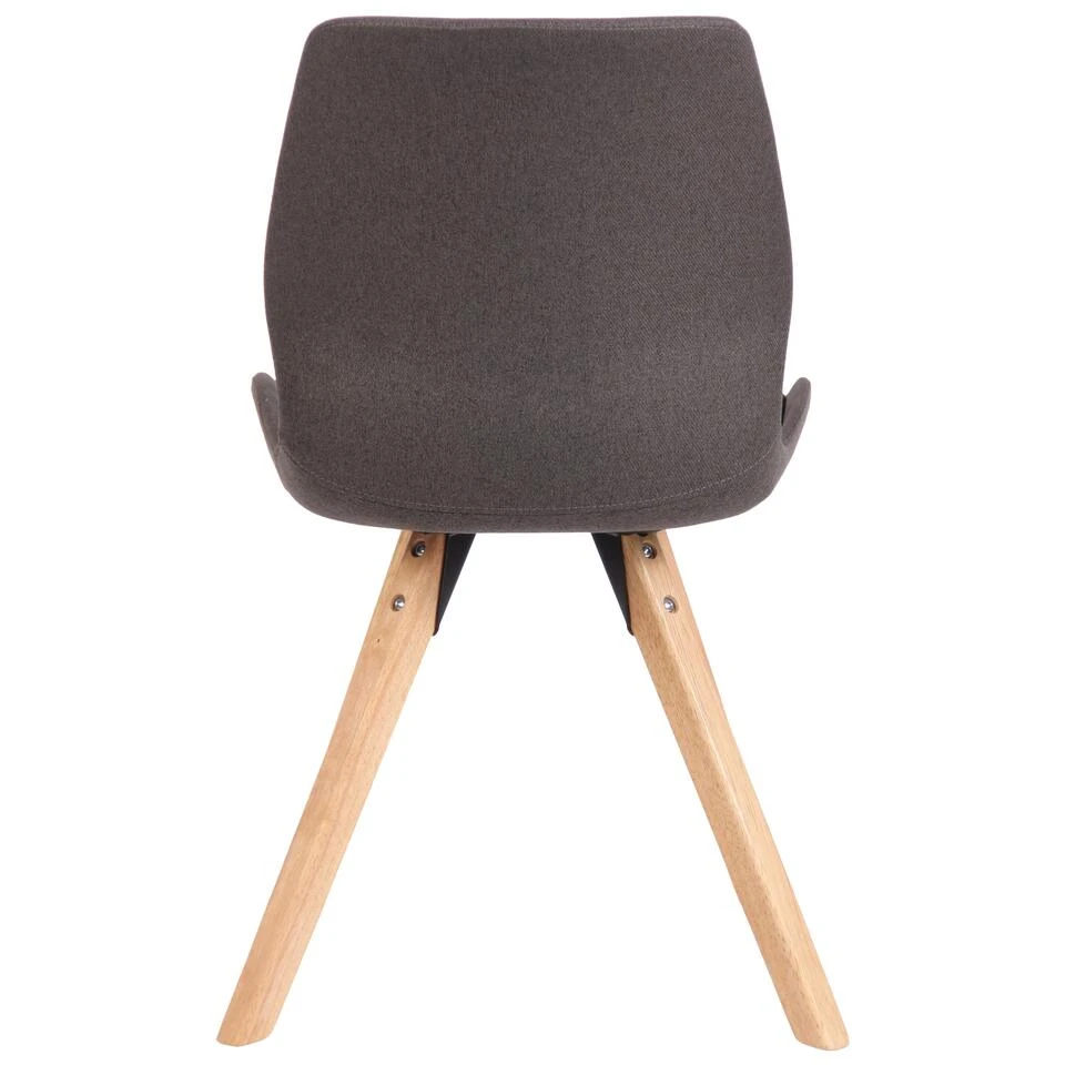 CLP Set Van 2 Eetkamerstoelen Luna Stof Grijs 6 CLP Set Van 2 Eetkamerstoelen Luna Stof Grijs - Afbeelding 4