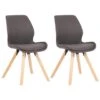 CLP Set Van 2 Eetkamerstoelen Luna Stof Grijs 2 CLP Set Van 2 Eetkamerstoelen Luna Stof Grijs -Woonmeubelwinkel 1000095279