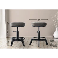 CLP Hocker Destin Kunstleder Zilverkleurig -Woonmeubelwinkel 1000095340 0101