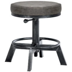 CLP Hocker Destin Kunstleder Zilverkleurig -Woonmeubelwinkel 1000095340 0102