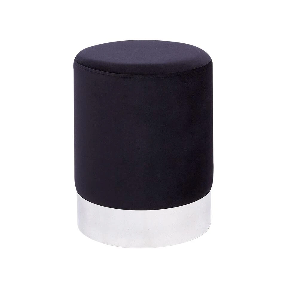 Beliani Poef BRIGITTE - Zwart Fluweel 3 Beliani Poef BRIGITTE - Zwart Fluweel