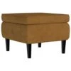 VidaXL Kruk Met Houten Poten Fluweel Bruin -Woonmeubelwinkel 1000095443