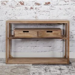 Industriële Sidetable Sabi Mangohout 2 Lades - 35x110x76 Cm - Mangohout - Bruin 7 Industriële Sidetable Sabi Mangohout 2 Lades - 35x110x76 Cm - Mangohout - Bruin -Woonmeubelwinkel 1000095798 0101