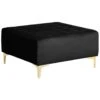 Beliani Ottomaan ABERDEEN - Zwart Fluweel -Woonmeubelwinkel 1000095865