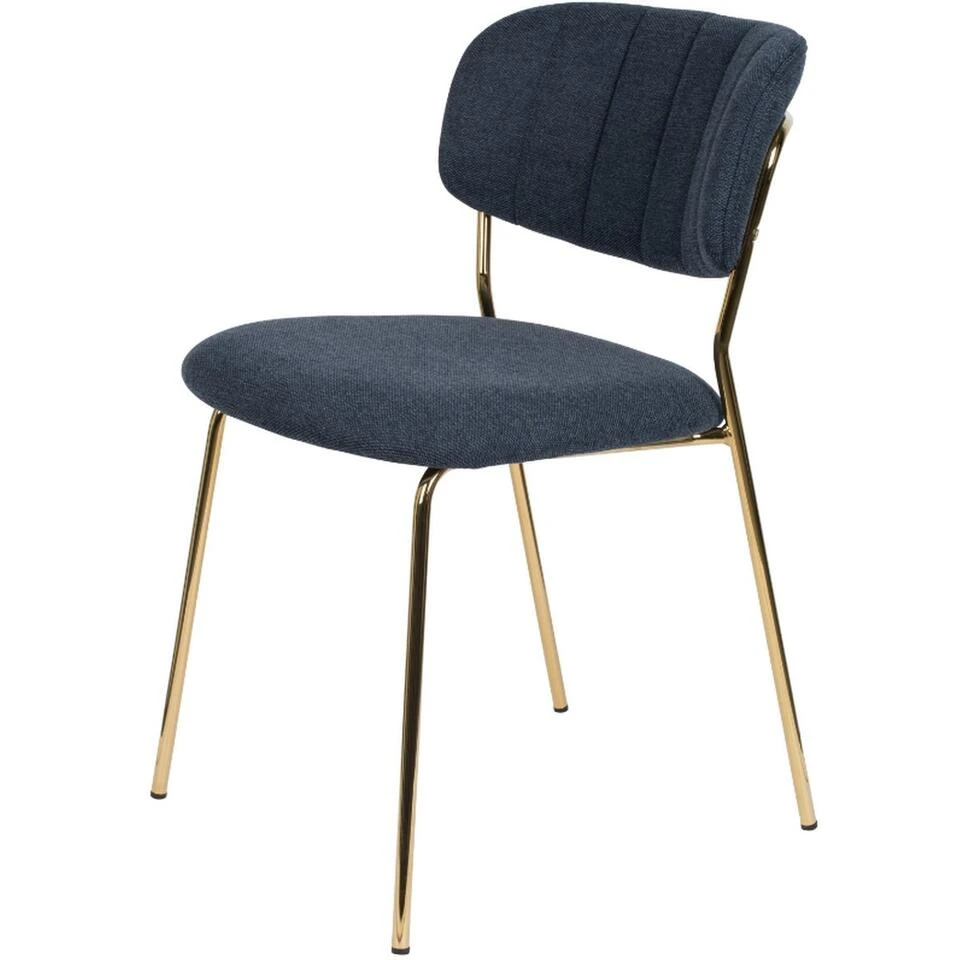 Puur Viken Eetkamerstoel - Stof - Blauw 3 Puur Viken Eetkamerstoel - Stof - Blauw