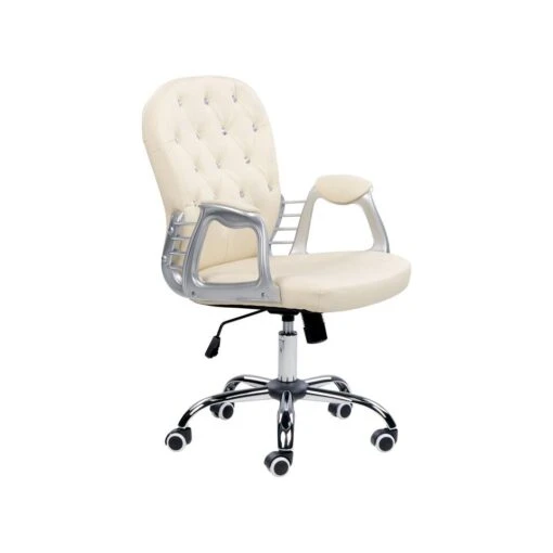 Beliani Bureaustoel PRINCESS - Beige Kunstleer