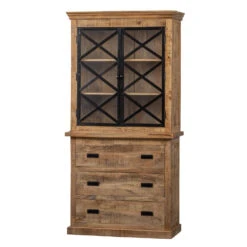 Buffetkast Denver 100cm 3 Lades - Mangohout - Bruin - Rechthoekig -Woonmeubelwinkel 1000096946 0103