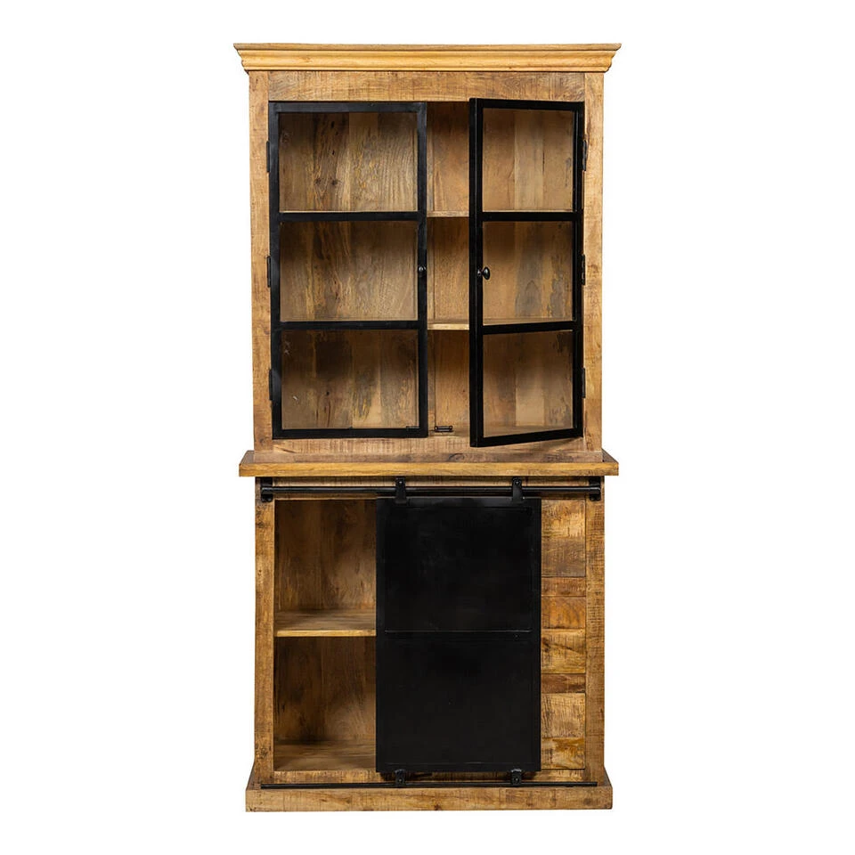 Buffetkast Denver 100cm Met Deurtjes Recht - Mangohout - Bruin - Rechthoekig 4 Buffetkast Denver 100cm Met Deurtjes Recht - Mangohout - Bruin - Rechthoekig - Afbeelding 2