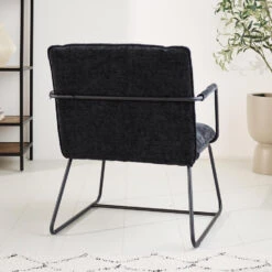 Fauteuil Hailey Zwart Chenille - Stof - Zwart -Woonmeubelwinkel 1000097051 0102