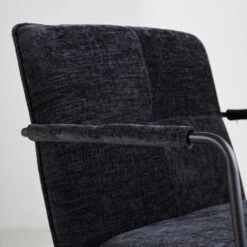 Fauteuil Hailey Zwart Chenille - Stof - Zwart -Woonmeubelwinkel 1000097051 0103