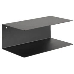 Sohome Wandplankje Myles - Met Dubbele Plank - 35cm - Metaal - Zwart