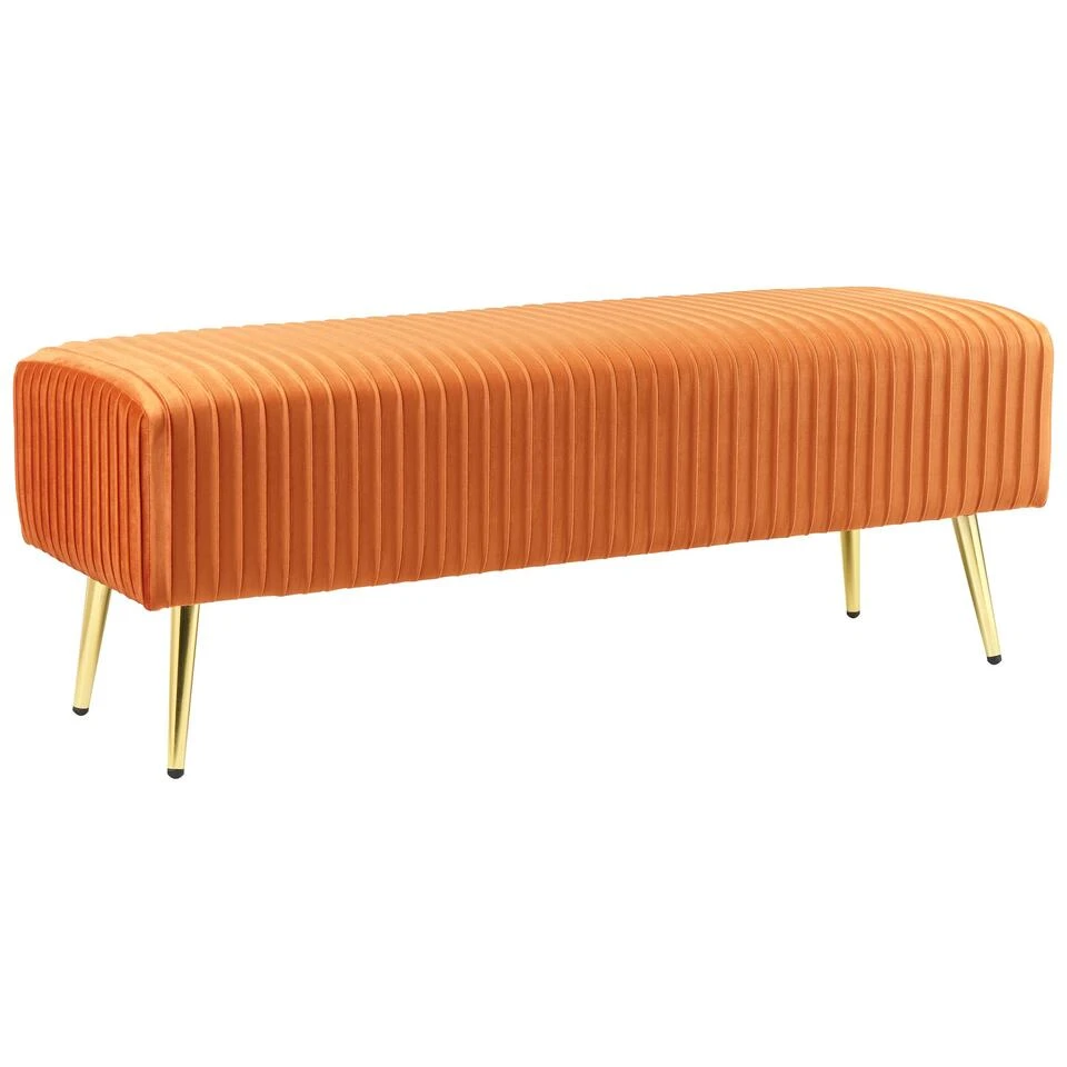 Beliani Hocker PATERSON - Oranje Fluweel 3 Beliani Hocker PATERSON - Oranje Fluweel