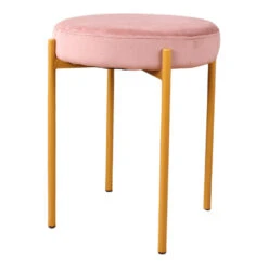 DS4U® Mika Velvet Kruk - Stof - Roze