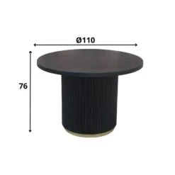 Ronde Eettafel Elora Ø110 Cm Zwart - 110x110x76 Cm - Mangohout - Zwart -Woonmeubelwinkel 1000098659 0101