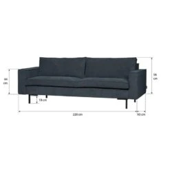 WOOOD Bank Arwin 3-zits - Staalblauw -Woonmeubelwinkel 10102173 9600