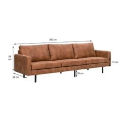Bank Collin 4-zits - Cognac -Woonmeubelwinkel 10109856 6900