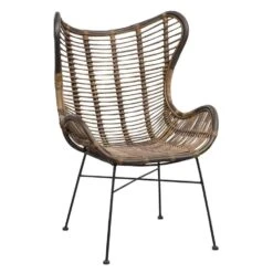 Fauteuil Jasmine - Rotan/metaal - Bruin -Woonmeubelwinkel 10207008 0300
