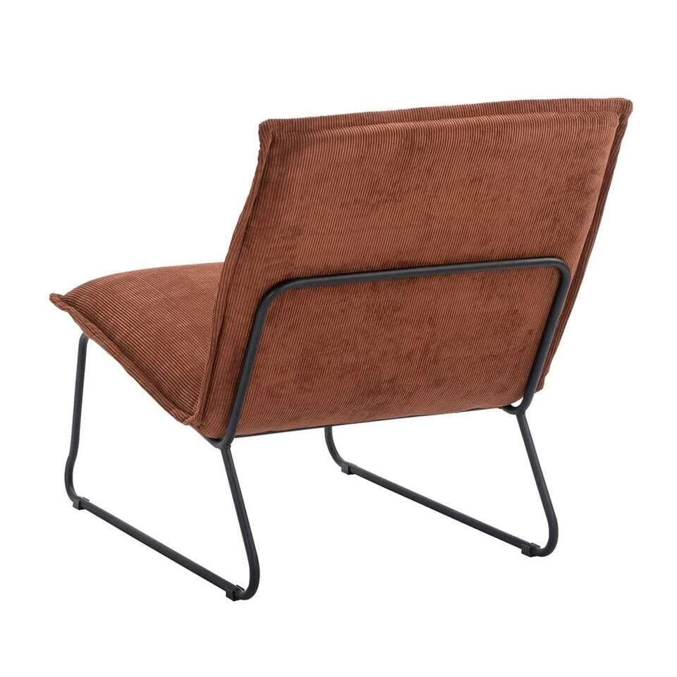 Fauteuil Cooper - Ribstof - Koper 5 Fauteuil Cooper - Ribstof - Koper - Afbeelding 3