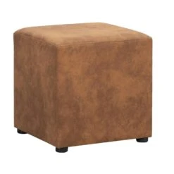 Hocker Nando - Cognac - 45x45x45 Cm -Woonmeubelwinkel 10209451 0300