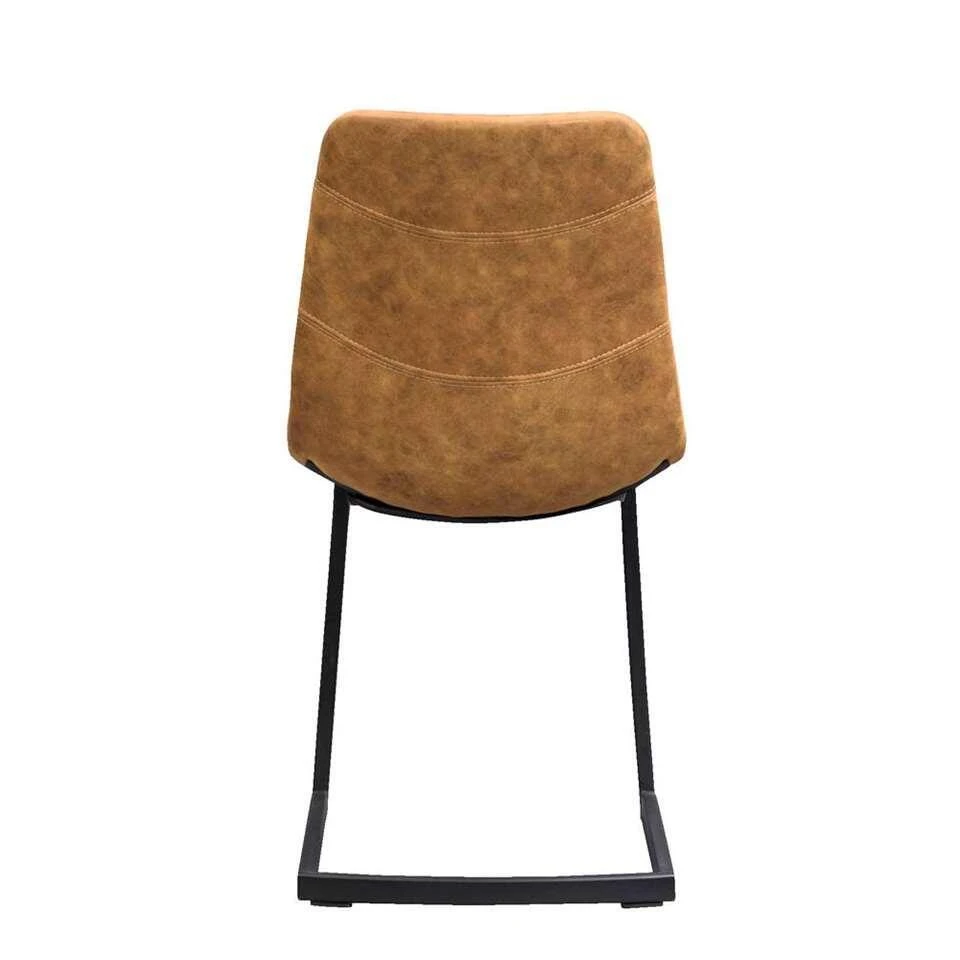 Eetkamerstoel Alec - Stof - Cognac 4 Eetkamerstoel Alec - Stof - Cognac - Afbeelding 2