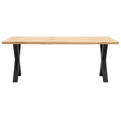 UMIX Eettafel Houston X-poot - 75x180x90 Cm - Eiken/zwart -Woonmeubelwinkel 10403617 0100