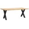 UMIX Eettafel Houston X-poot - 75x180x90 Cm - Eiken/zwart -Woonmeubelwinkel 10403617