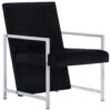 VidaXL Fauteuil Met Chromen Poten Fluweel Zwart -Woonmeubelwinkel 1129941119