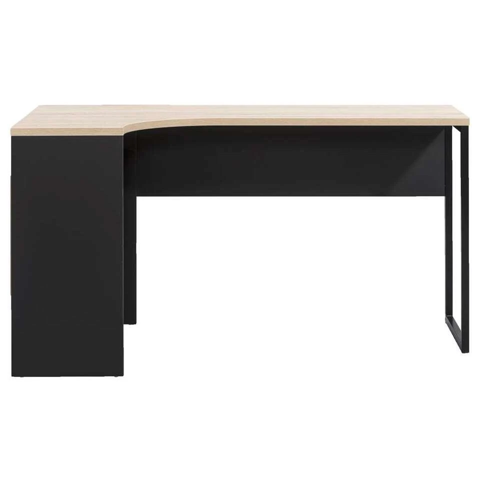 Hoekbureau Hannover - Zwart/eikenkleur - 76,8x145x81 Cm 3 Hoekbureau Hannover - Zwart/eikenkleur - 76,8x145x81 Cm