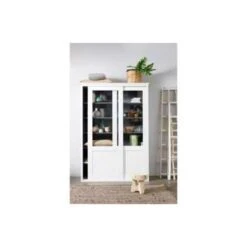 WOOOD Vince Schuifdeurkast - Grenen - Wit - 208x147x46 -Woonmeubelwinkel 1146605393 0102