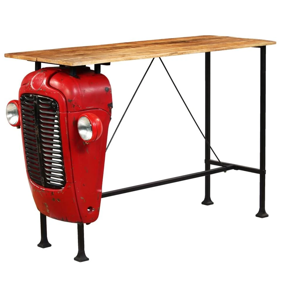 VidaXL Bartafel Tractor 60x150x107 Cm Massief Mangohout Rood 3 VidaXL Bartafel Tractor 60x150x107 Cm Massief Mangohout Rood