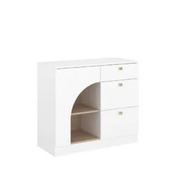 Ladekast Milou - Wit/eiken - 80x91x40 Cm 8 Ladekast Milou - Wit/eiken - 80x91x40 Cm -Woonmeubelwinkel 11909005 0300