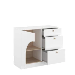 Ladekast Milou - Wit/eiken - 80x91x40 Cm 9 Ladekast Milou - Wit/eiken - 80x91x40 Cm -Woonmeubelwinkel 11909005 0301