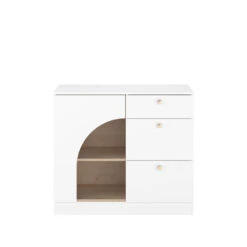 Ladekast Milou - Wit/eiken - 80x91x40 Cm