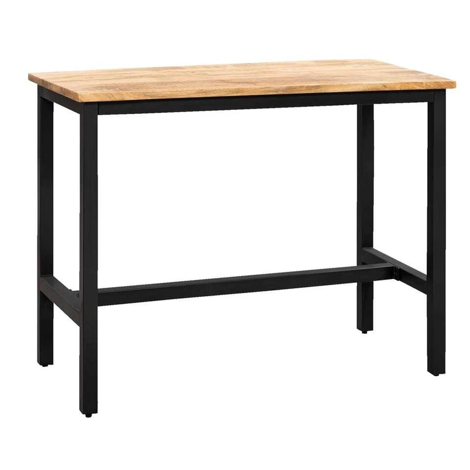 Bartafel Kyan - Zwart/naturel - 105x137x67 Cm 4 Bartafel Kyan - Zwart/naturel - 105x137x67 Cm - Afbeelding 2