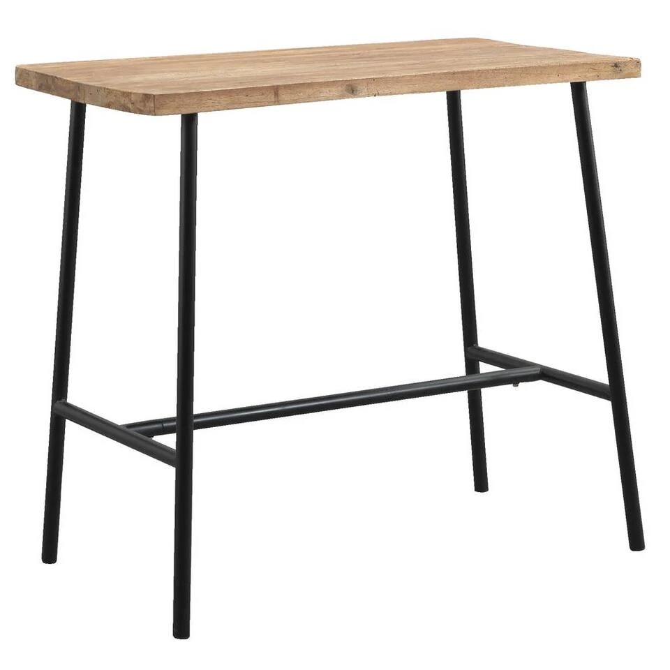 Bartafel Jimmy - Zwart/naturel - 105x60x110 Cm 4 Bartafel Jimmy - Zwart/naturel - 105x60x110 Cm - Afbeelding 2