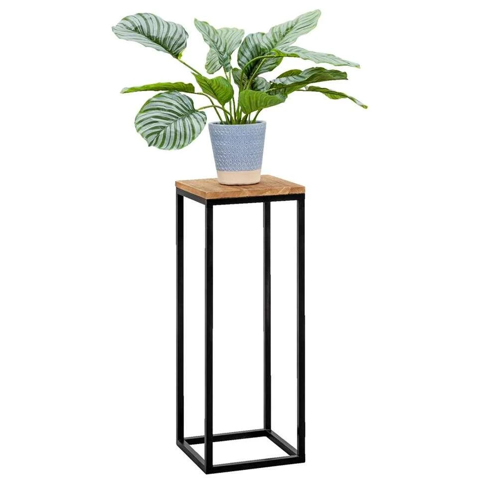 Plantentafel Gijs - Naturel/zwart - 79x30x30 Cm 4 Plantentafel Gijs - Naturel/zwart - 79x30x30 Cm - Afbeelding 2