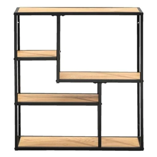 Wandkast Jaxx - Zwart/naturel - 70x65x20 Cm