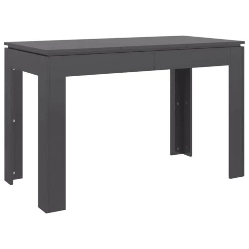 VidaXL Eettafel 120x60x76 Cm Bewerkt Hout Hoogglans Grijs