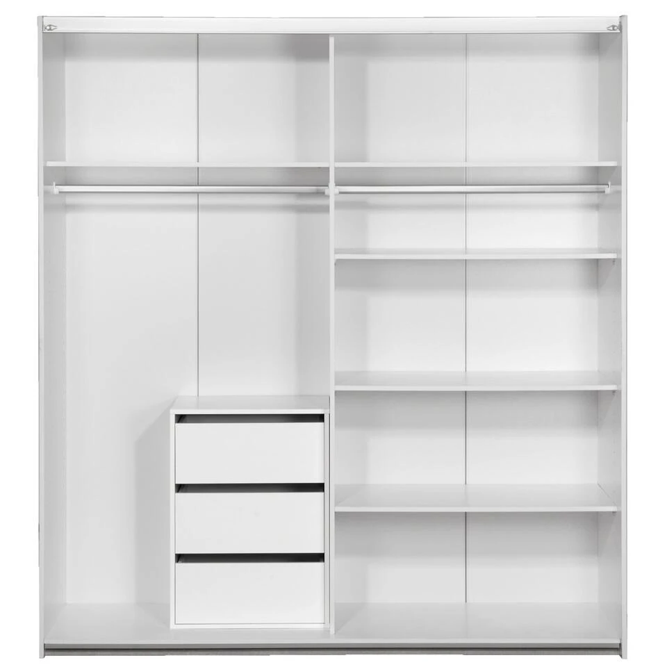 Schuifdeurkast Verona - Antraciet - 200x182x64 Cm 4 Schuifdeurkast Verona - Antraciet - 200x182x64 Cm - Afbeelding 2
