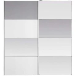 Schuifdeurkast Verona - Wit/spiegel - 200x182x64 Cm 8 Schuifdeurkast Verona - Wit/spiegel - 200x182x64 Cm -Woonmeubelwinkel 12402365 0100