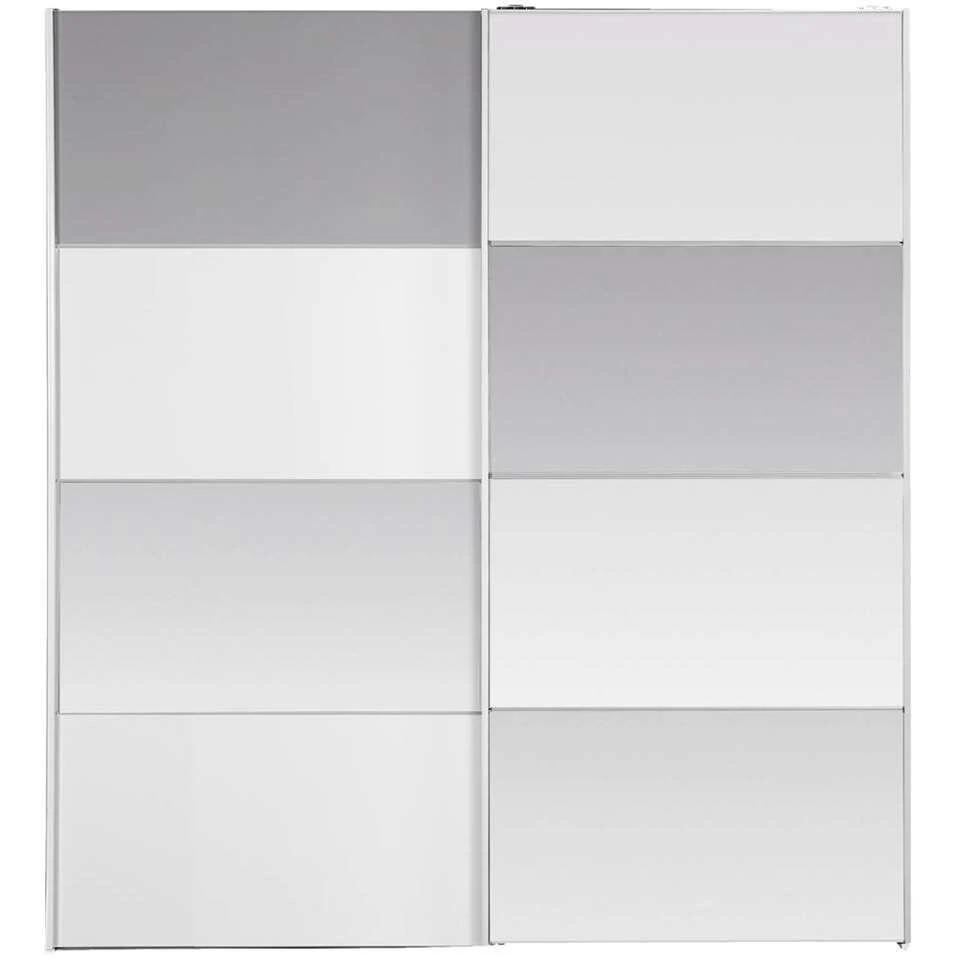 Schuifdeurkast Verona - Wit/spiegel - 200x182x64 Cm 5 Schuifdeurkast Verona - Wit/spiegel - 200x182x64 Cm - Afbeelding 3