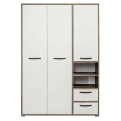 Kledingkast Mono 3-deurs - Wit/steigerhoutlook - 201x138x57 Cm
