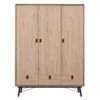 Kledingkast Kansas 3-deurs - Eikenkleur - 200x150x60 Cm -Woonmeubelwinkel 12403540