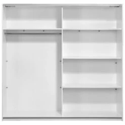 Schuifdeurkast Napoli Wit/grijs Softclose - 210x215x60 Cm -Woonmeubelwinkel 12403720 0221