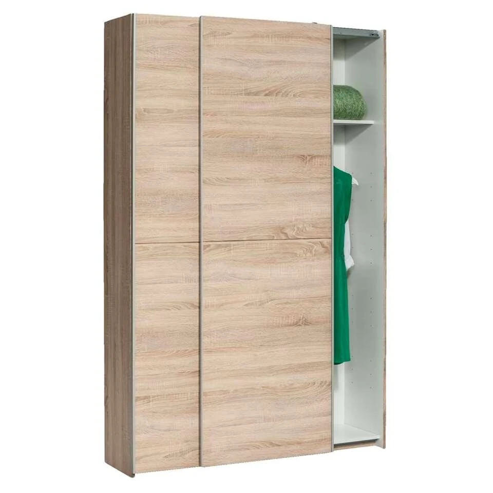 Schuifdeurkast Calais - Eikenkleur - 195,5x125x38 Cm 5 Schuifdeurkast Calais - Eikenkleur - 195,5x125x38 Cm - Afbeelding 3