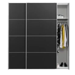 Schuifdeurkast Verona Antraciet - Zwart - 200x182x64 Cm -Woonmeubelwinkel 12403815 0140