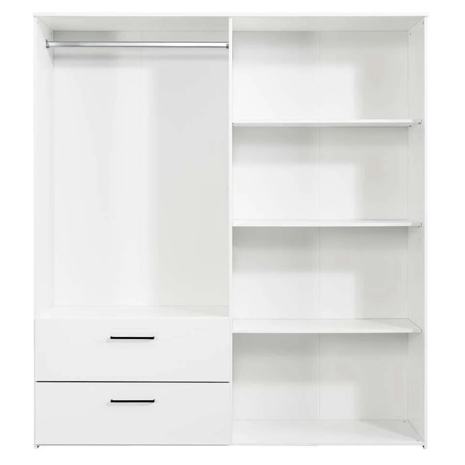 Kledingkast Orleans 4 Deurs - Wit - 201x181x58 Cm 5 Kledingkast Orleans 4 Deurs - Wit - 201x181x58 Cm - Afbeelding 3