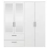 Kledingkast Orleans 4 Deurs - Wit - 201x181x58 Cm