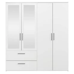 Kledingkast Orleans 4 Deurs - Wit - 201x181x58 Cm