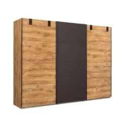 Schuifdeurkast Dex XL - Eikenkleur/grafiet - 210x270x65 Cm -Woonmeubelwinkel 12403985 0300